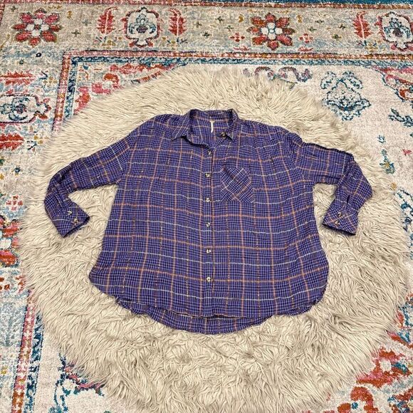 Free People Womens Break My Stride Button Up Shirt size small - Picture 2 of 6